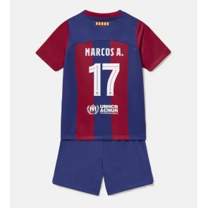 Maillot de foot Barcelona Marcos Alonso #17 Domicile enfant 2023-24 Manches Courte (+ pantalon court)